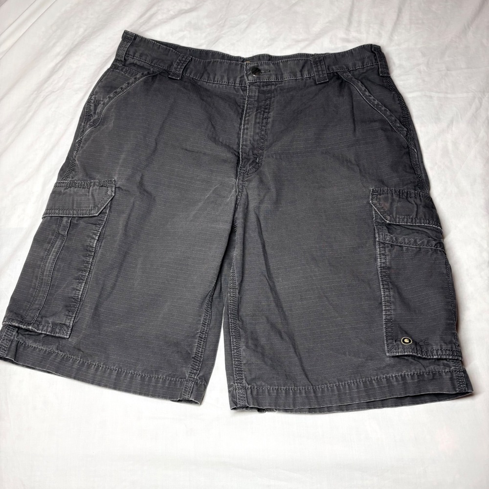 Carhartt Mens Relaxed Fit Ripstop‎ Cargo Shorts Dark Gray 101168 039 Size 36
